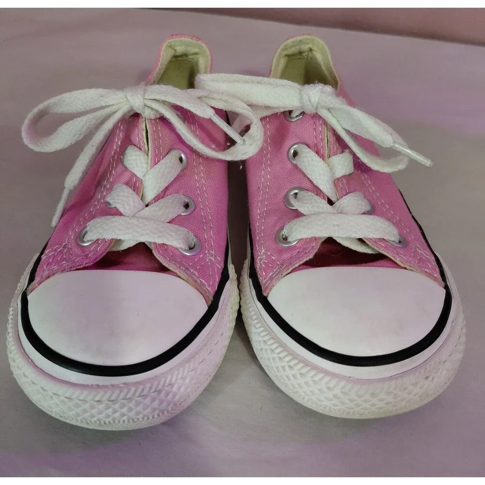 Converse Chuck Taylor All Star Kids Toddlers Pink Canvas Sneakers Size 8